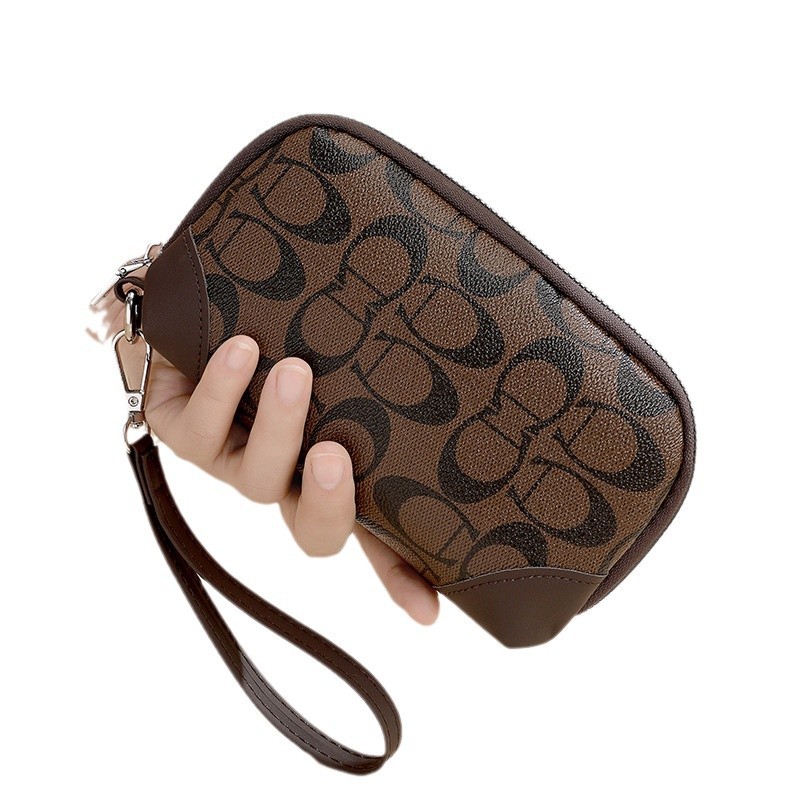 2025 Double Zipper Vintage Print Long Wallet for Women - Slim Coin Purse Organizer with Retro Pattern Design