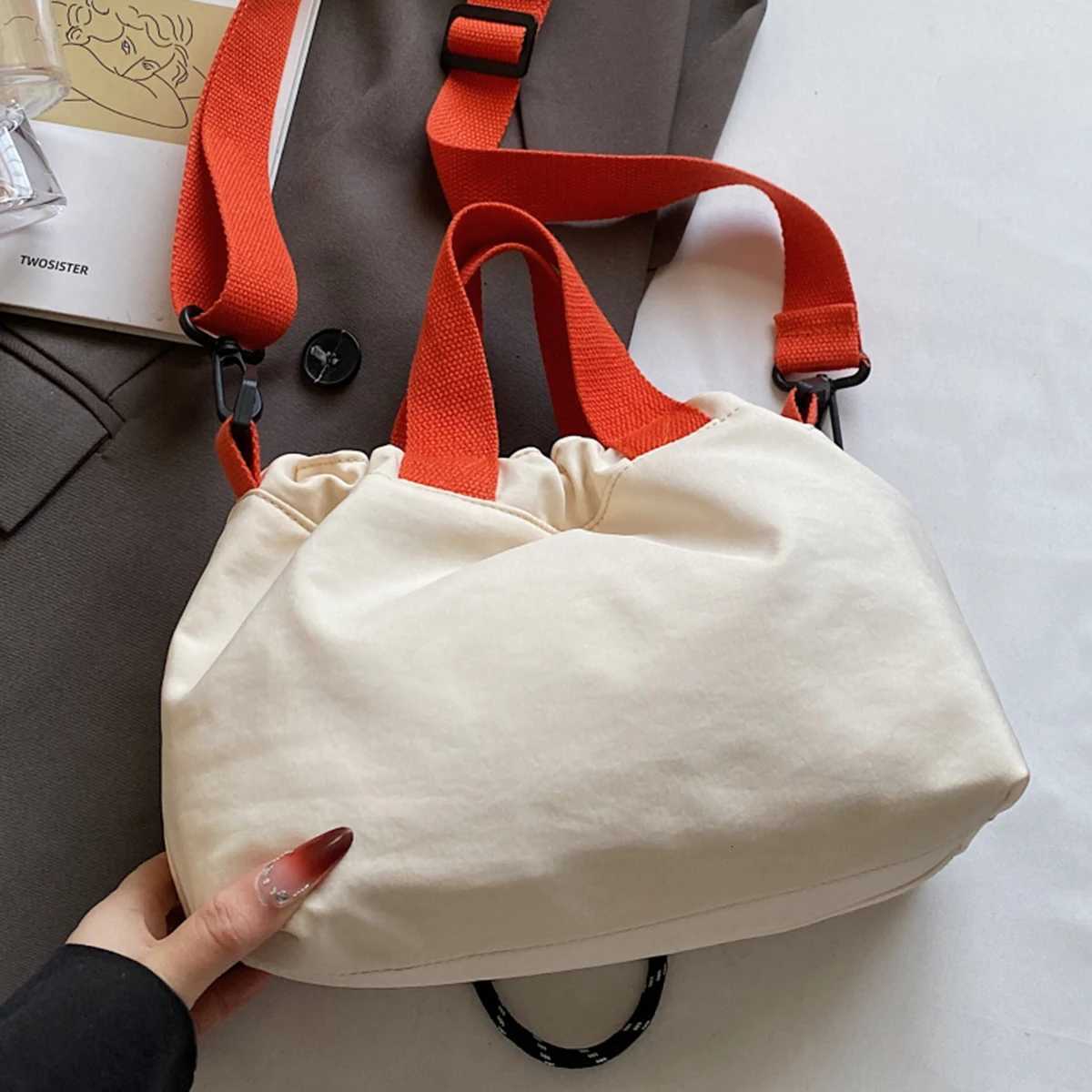 100% Cotton Unisex Messenger Bag Outdoor Functional Shoulder Bag Commuter Shoulder Bag Storage Bag Fem Contrast Backpack Y250722