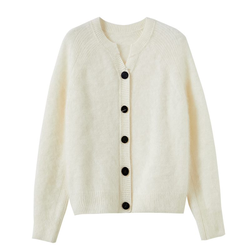 100% Pure Cashmere Women's Fashion Scissor Collar Cashmere Knit Cardigan Sweater Jacket hot-sale products