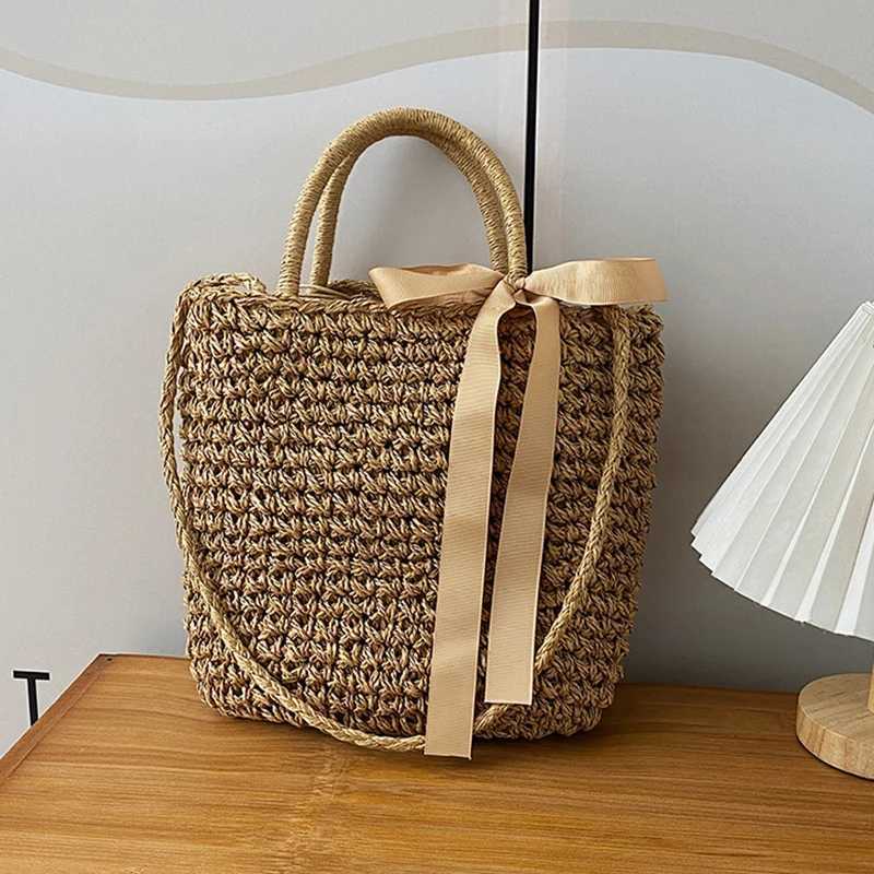 Ladies Fi Summer Str Crossbody Bag Wen Beach Shopping Woven Shoulder Messenger Handbag Y250722