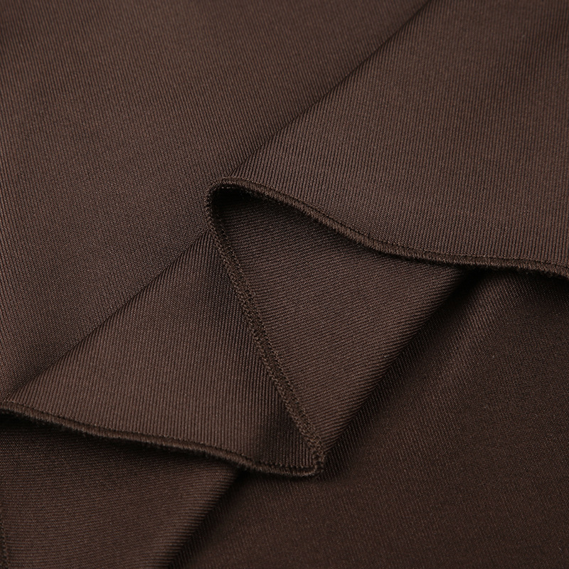 Women's dark coffee-colored V-neck pleated decorative tank top