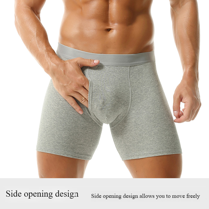 Open trendy waistband pure cotton men's underwear, flat corner breathable four-corner pants wholesale cross-border youth underwear for men KJ2009