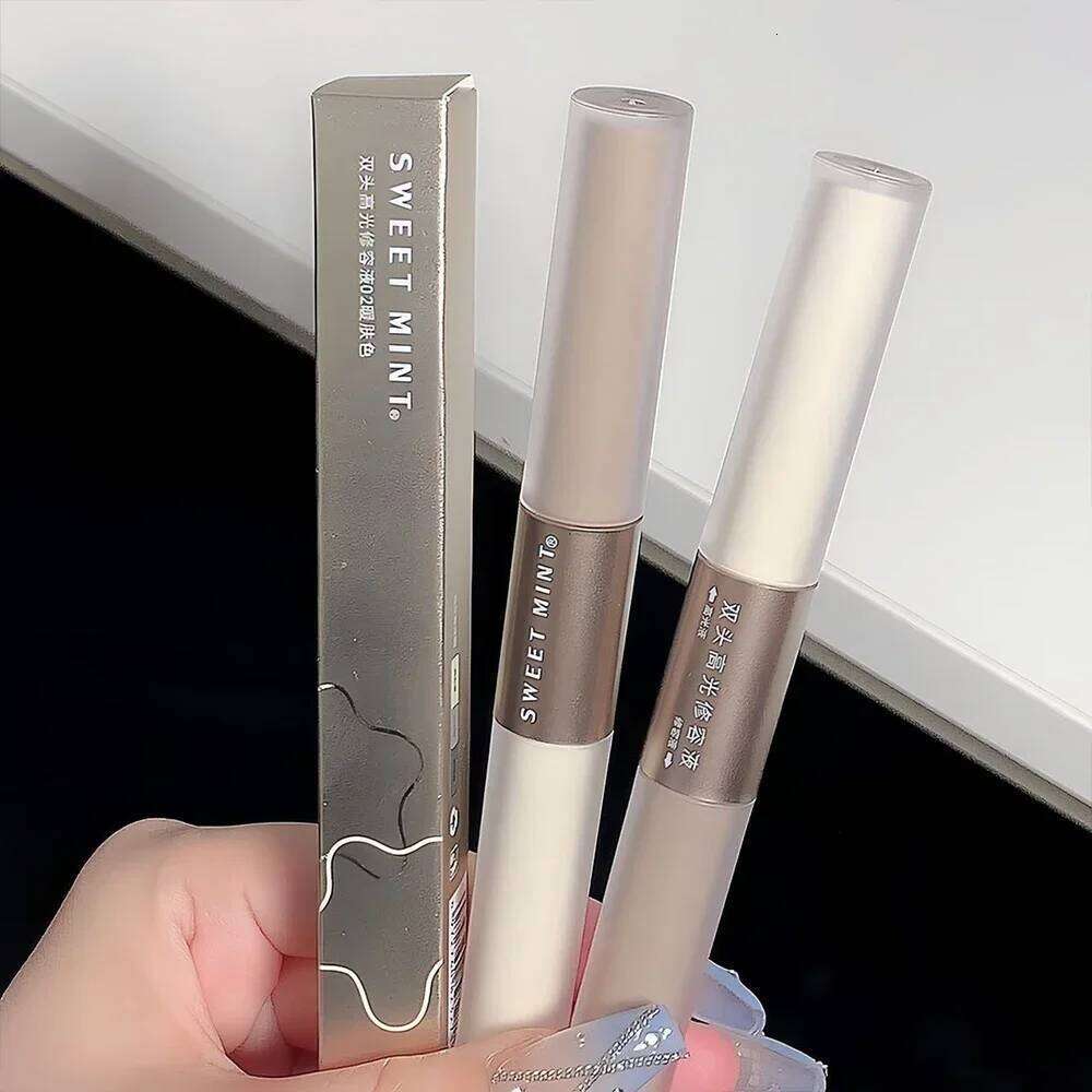 Matte Contouring Bronzer Stick 2 in 1 Grey Brown Nose Shadow Cream Double-ended Brighten Highlighter Makeup Cosmetic X250722