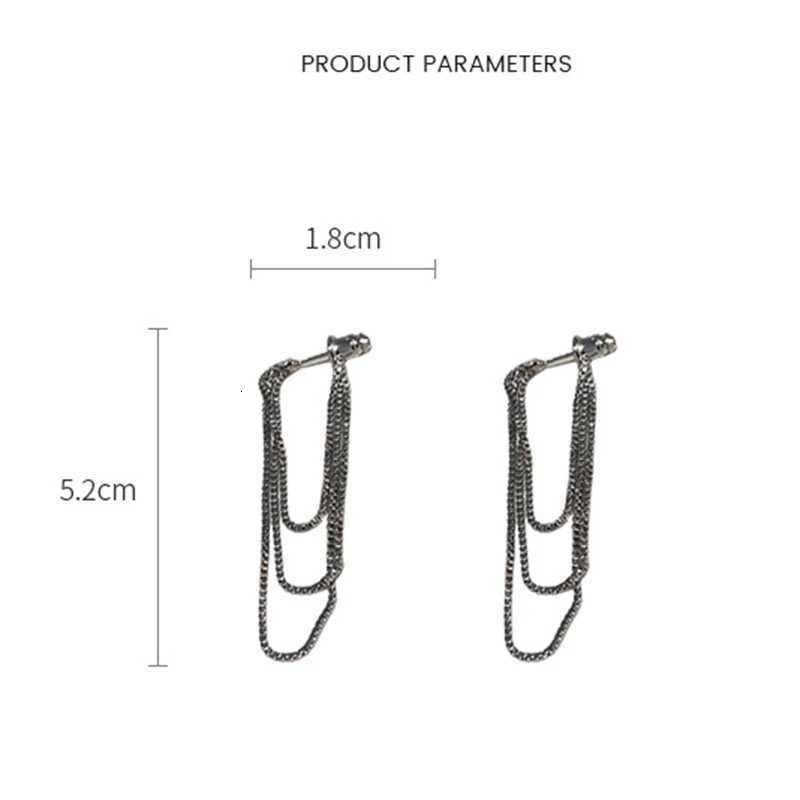 Silver Color Multi-Layer Chain Earrings Long Tassel Piercing Trend Copper Drop Earrings Female Ear Accessories GiftsXJ250722