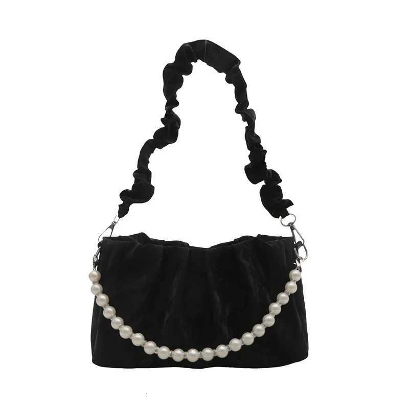 2024 New French Beaded Chain Handbag Drop Shipping Pleated Underarm Shoulder Crossbody Bag Purses and Handbags Womens Handbag XJ250704
