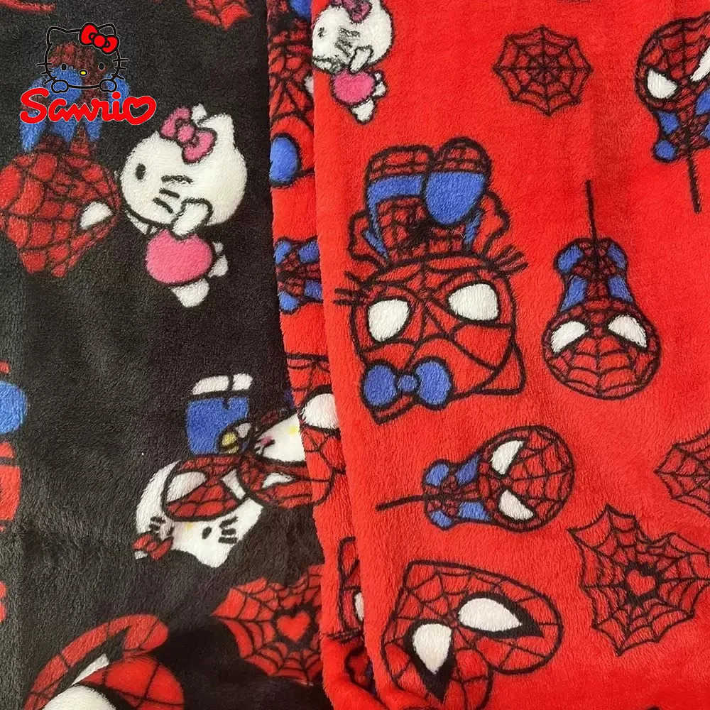 Sanrio 2K Hello Kitty Spiderman Sleeping Pants Anime Pajama Pants Flannel Soft Casual Pants Cartoon Home Trousers Couple Giftw250722