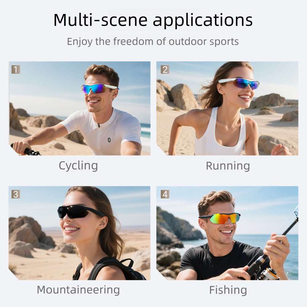 Designer brand hot-selling single product outdoor sports cycling bluetooth anti-ultraviolet music call smart sunglasses