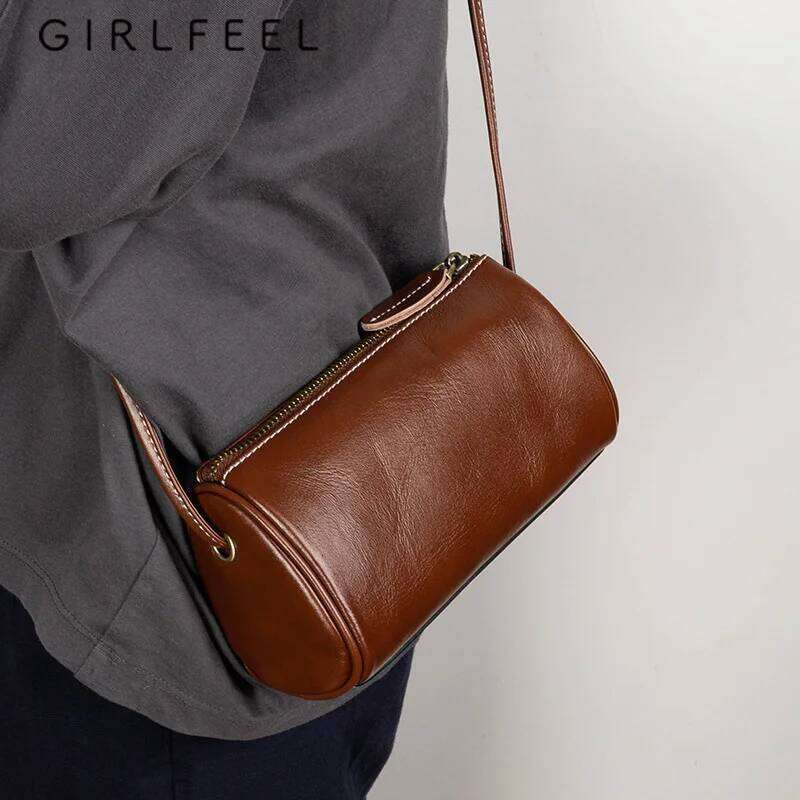 Genuine Leather Women Spring Summer Crossbody High Grade Textured Niche Pillow Mini Bag Shoulder Bags 5.