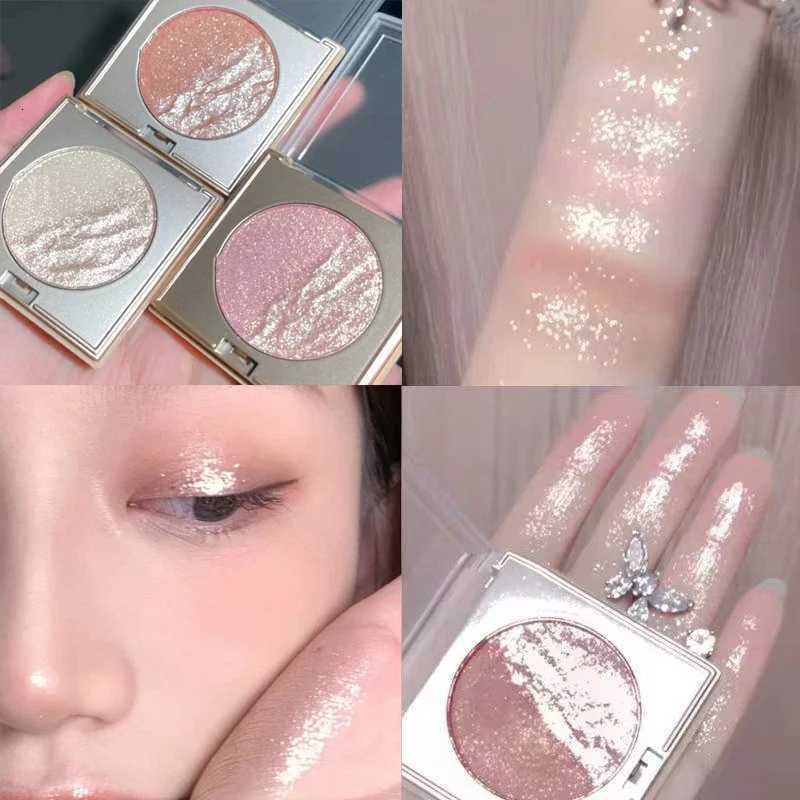 Two-color Contour Highlight Plate Shimmer Fine Flash Glitter Powder Shadow All-in-one Dual-use Lasting Shiny Palette W250722