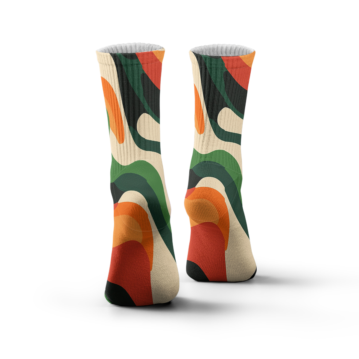 Colorful Abstract Wave - Pattern Unisex Tube Designer Socks C085