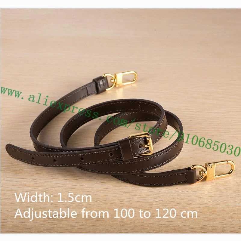 Coffee Glossy Calf Leather Bag Strap For Designer Women Handbag Lady Duffle Purse Shoulder Belt Replacement Adjustable 7 Sizes
