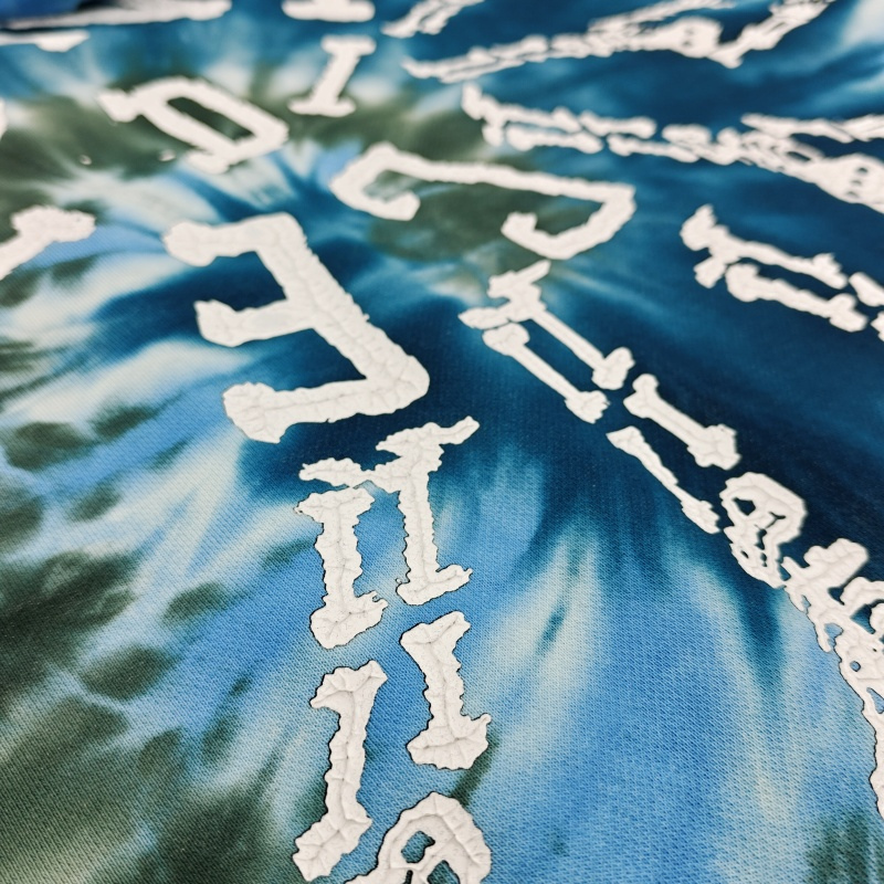 American Vintage Trend Tie-Dye Hoodie with Letter Print Pattern Comfortable fabric Customizable Design