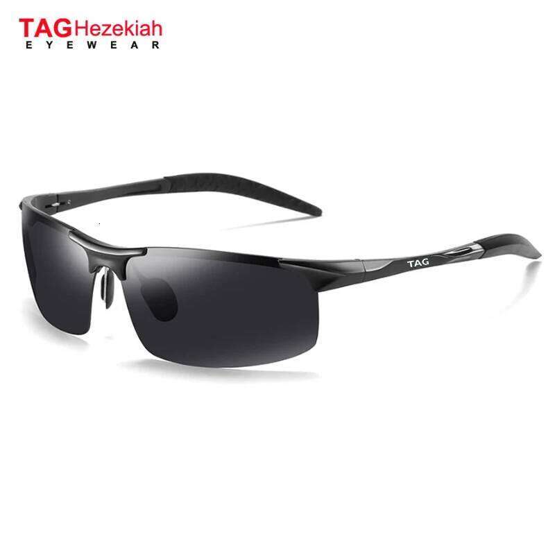 TAG Hezekiah Men Sunglasses Aluminum Magnesium Polarized UV400 Lens Rimless Driving Fishing Sun Glasses Sports Eyewear Male 8711