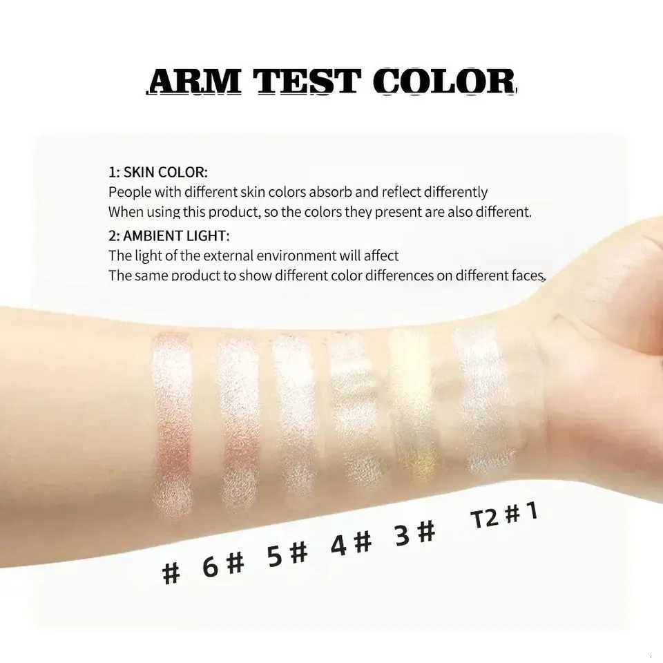 Long-lasting waterproof fine shimmer highlighter natural glossy effect brightens the contour and modifies the face. W250722