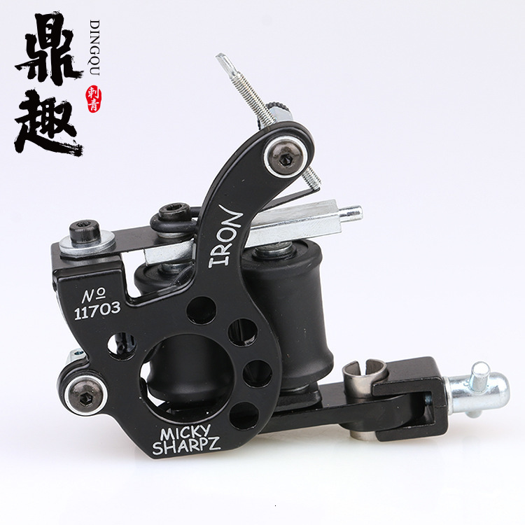 Tattoo Machine s Wire Cutting 10 Wrap Coils Tattoo Machine For Liner And Shader Black Color Iron Tattoo Supplies 230711