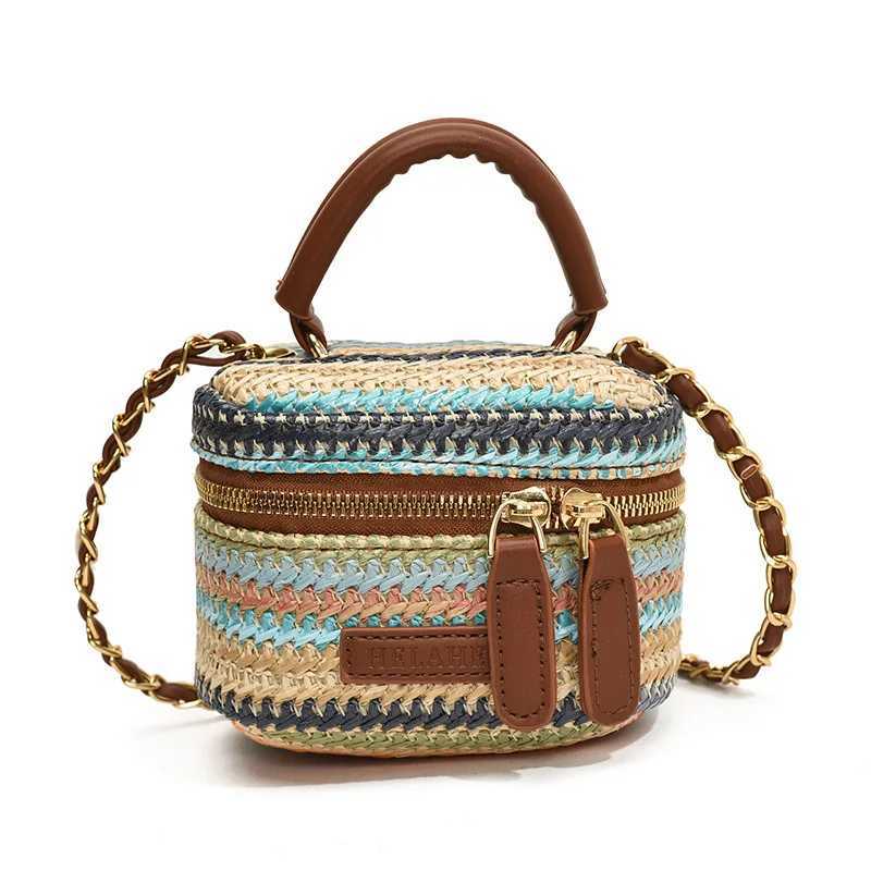 Handheld reliable small square bag simple summer woven shoulder bag trendy and high-end mens bag Y250722