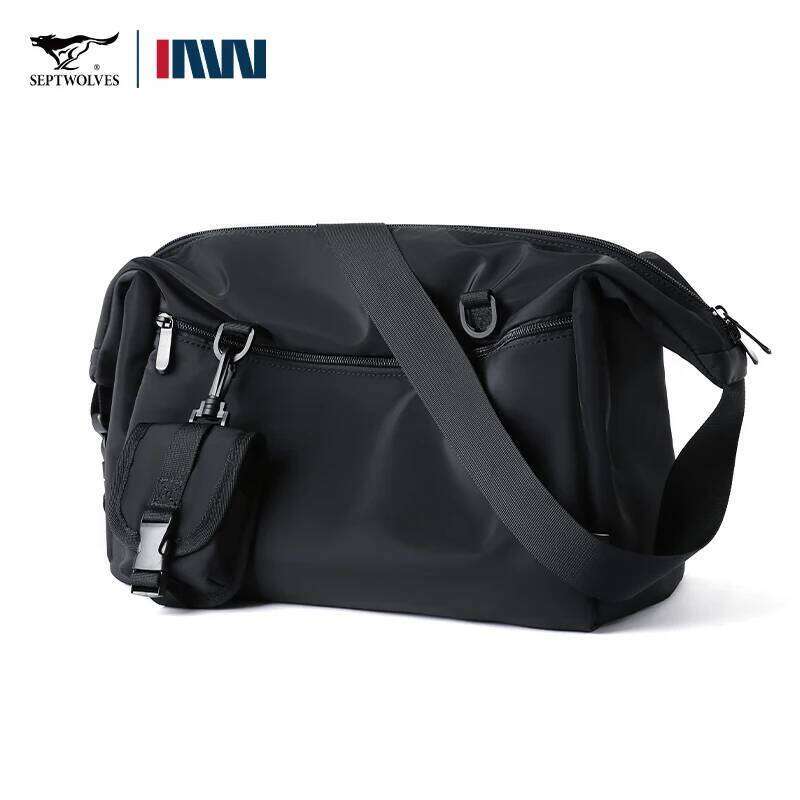 Septwoes Waterproof Men Shoulder Business Travel Crossbody Bag, Multiple Pockets Design,Give Away Detachable Wallet Bag