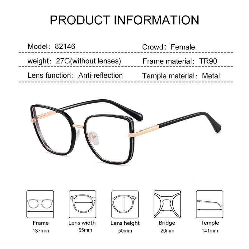 EYORA Fashion Gradient Full Frame Reading Glasses Myopia Hyperopia Anti Blue Light Progressive Photochromic Eyewear Lens