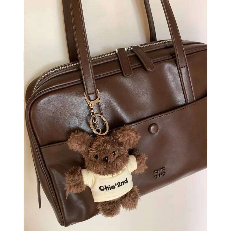 Retro Trend Boston Women's Shoulder Large Capacity PU Leather Lady Tote Underarm Daily Collocation Outdoor Bag