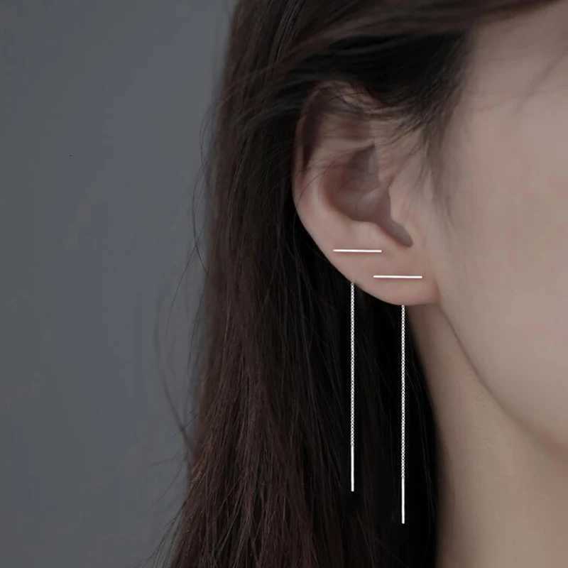 925 Silver Needle Star Line Earring for Women Tassel Drop Earring Long Chain Beads Piercing Earring Asymmetry Ear Jewelry XJ250722
