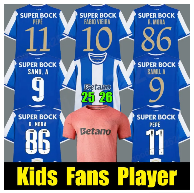 25 26 Portos Soccer Jerseys Samu Aghehowa 2025 2026 football shirts Rodrigo Mora Francisco Moura Match kit for men and kids Fabio Vieira Pepe Portojerseys