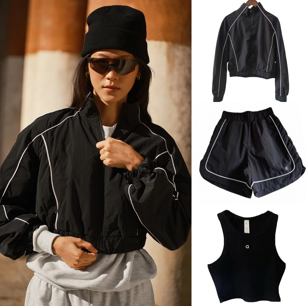 5A Quality Women Yoga Suits Jacket And bra Sets Sports Heart Throb Legging+Shorts White-Striped Fitness Pilates Workout Quick-Drying woman clothes Sets