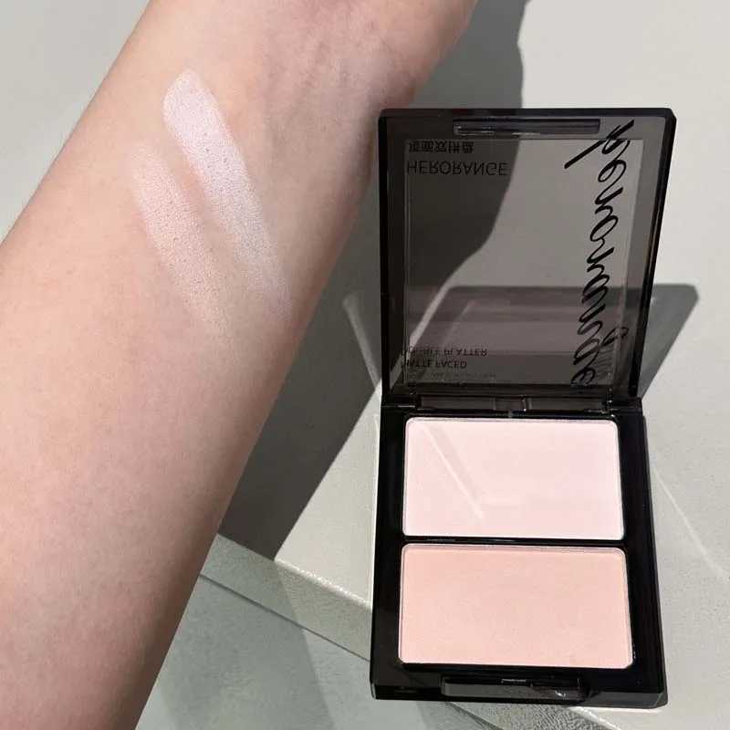 2-Color Full Matte Highlighter Contour Palette Natural Highlight Powder Contouring B Palette Makeup Eyeshadow Lying Silkworm W250722