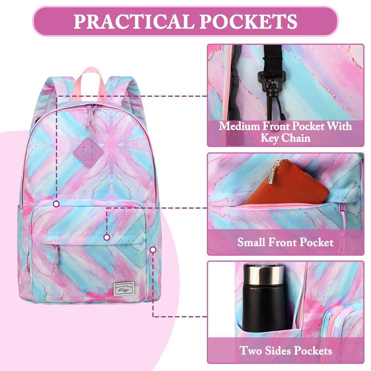 15 Inch Waterproof School Backpack for Boys and Girls Casual Daypack with Double Compartments Y250722