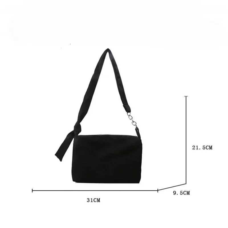 Black Crossbody for Women Girls Handbag Shopper Casual Solid Simple Chain Knotted Straps Messenger Shoulder Totes Bags Handbags XJ250704