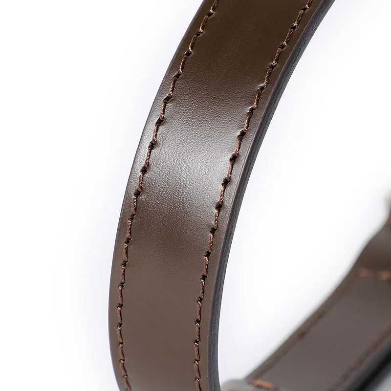 Coffee Glossy Calf Leather Bag Strap For Designer Women Handbag Lady Duffle Purse Shoulder Belt Replacement Adjustable 7 Sizes