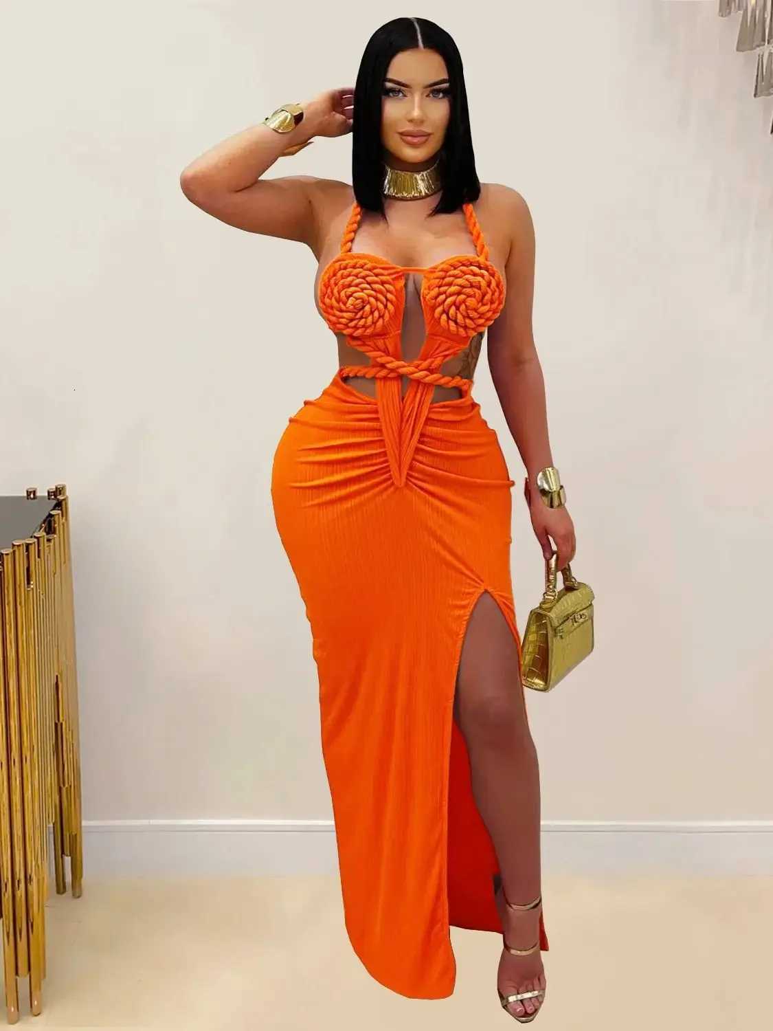 100% Cotton Linen Cotton Linen Sexy Plait Dress Women Summer Peach Buttocks Backless Sleeveless Split Hollow Midnight Party Clubwear Maxi Bodycon XJ25