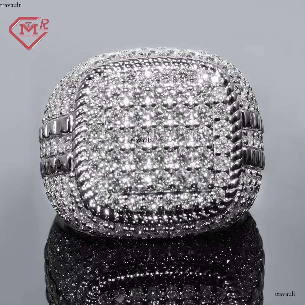 Vvs Men's Hip Hop Boutique Jewelry Design S Platinum Plated Moissanite Ring