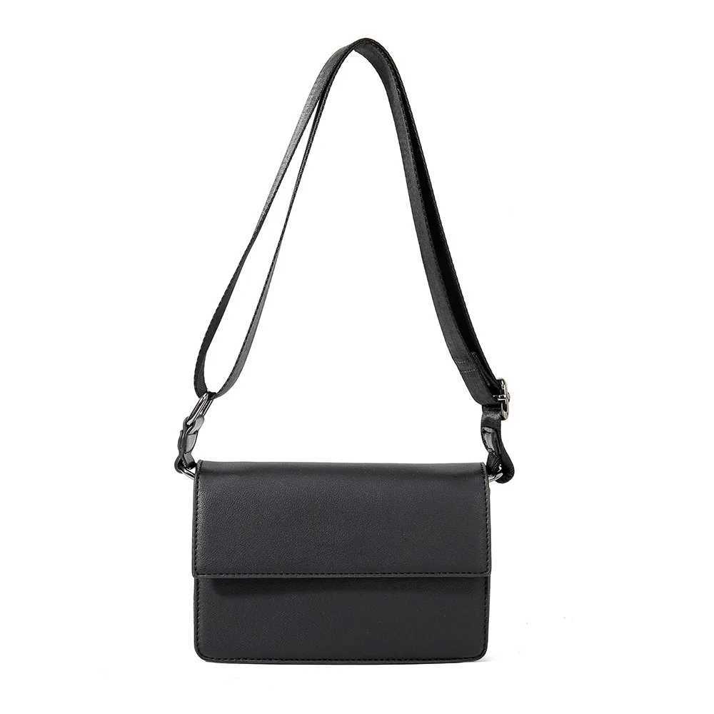 Black Leather Crossbody Bag Designer Messenger Bag for Men Bags Casual Man Shoulder Bag Male Bag Everyday Sling Pack