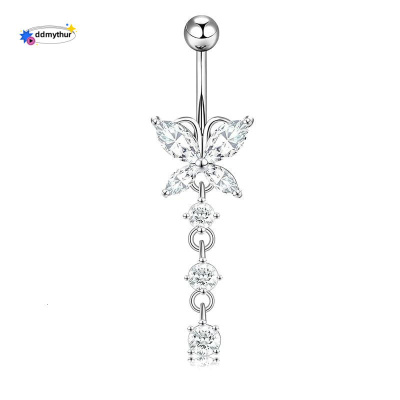 Hot-Selling Butterfly with Dia Stud Belly Button Ring Body Piercing Jewelry ddmythur
