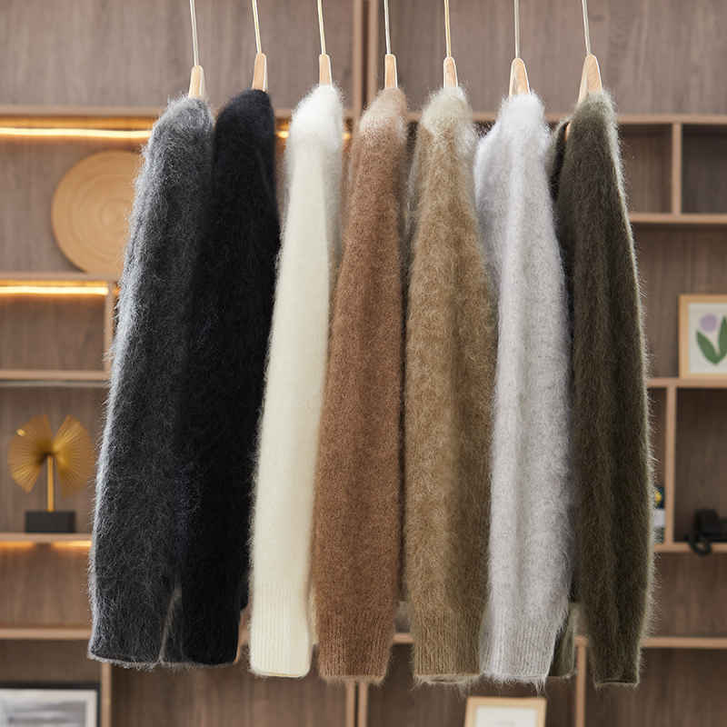 100% Pure Cashmere Women's Fashion Scissor Collar Cashmere Knit Cardigan Sweater Jacket hot-sale products