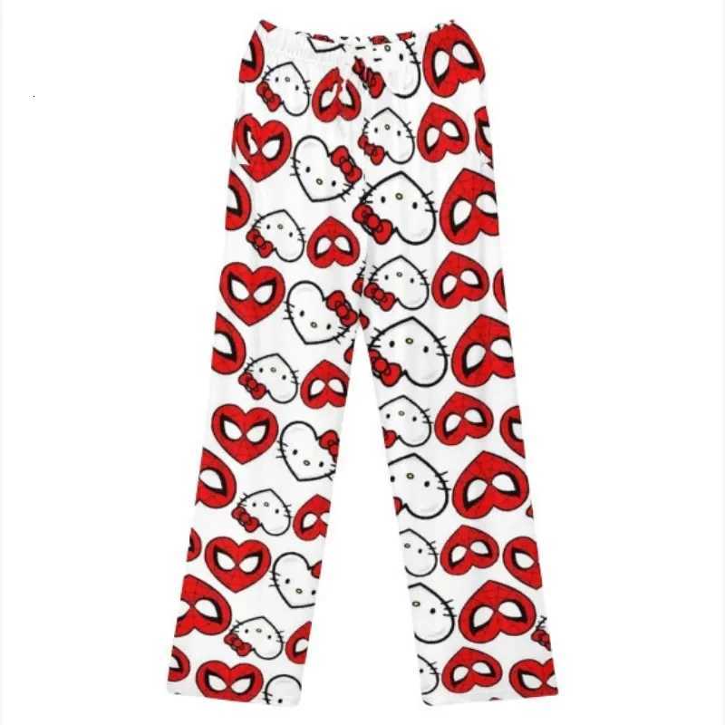 Sanrio Kawaii Hello Kitty Plush Pajama Pants Kawaii Student Girl Loose Leisure Trousers Clothes Child Loungewear Slacks Festival Gift w250722