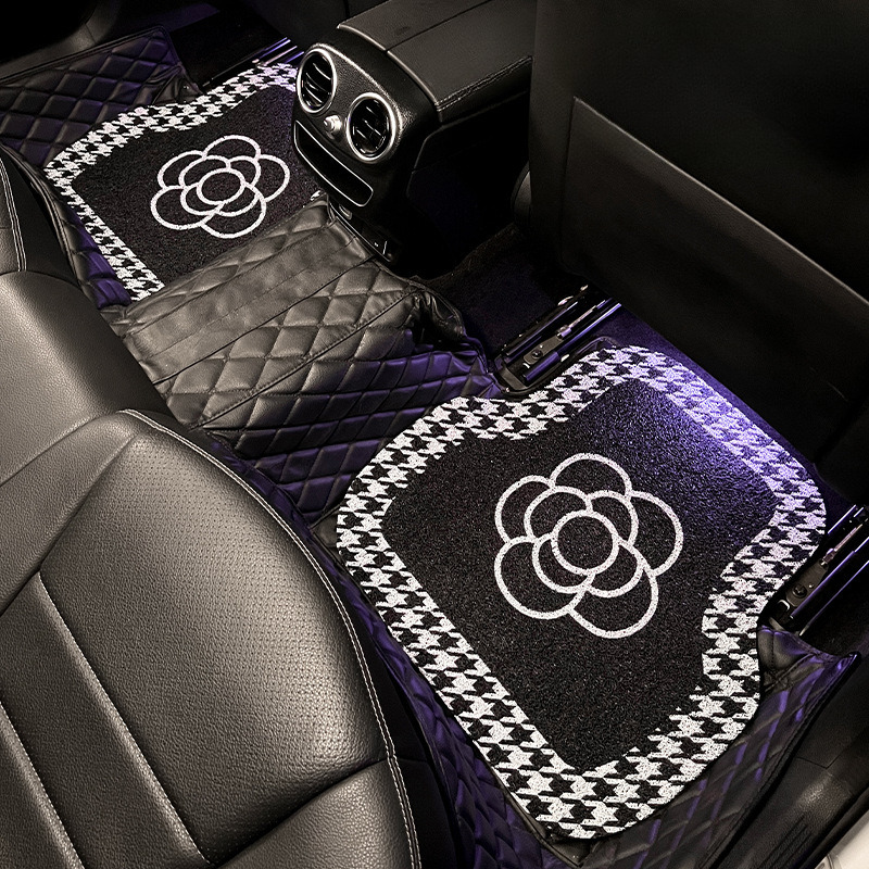 Universal Floor Camellia Silk Loop Single Piece Anti-dirt Carpet Decoration Car Interior Rear Foot Mat