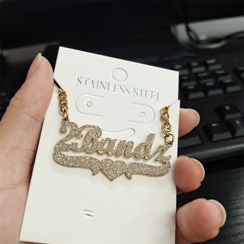 Customized Name Double layer 3D Name Necklace Personalized Letter 3D Name Necklace Womens Personalized Necklace Gift 250420