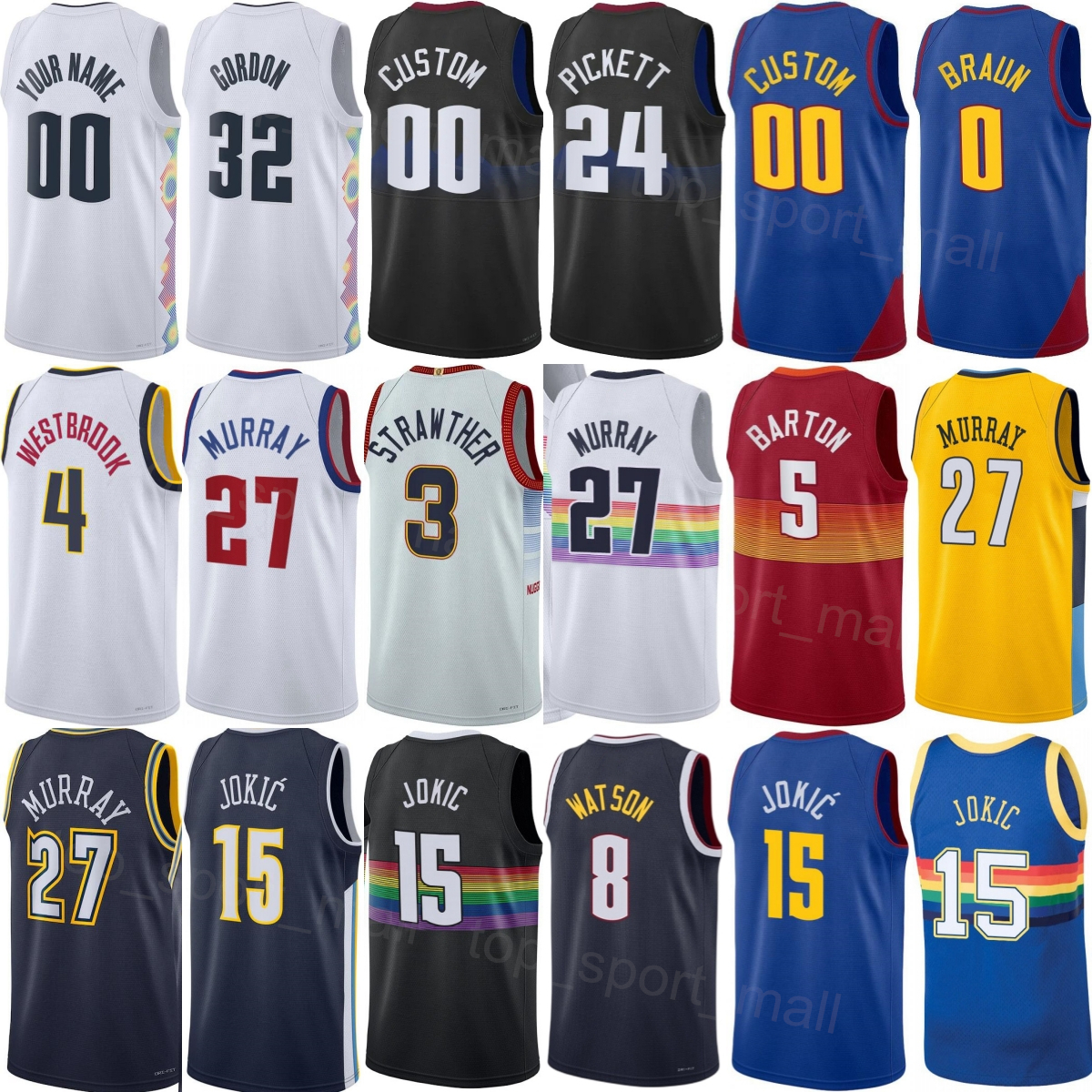 Printed 25-26 Basketball Cameron Johnson Jerseys 23 Mans Youth Woman Jonas Valanciunas 17 Bruce Brown 11 Tim Hardaway Jr 10 Nikola Jokic Jamal Murray 27 Aaron Gordon