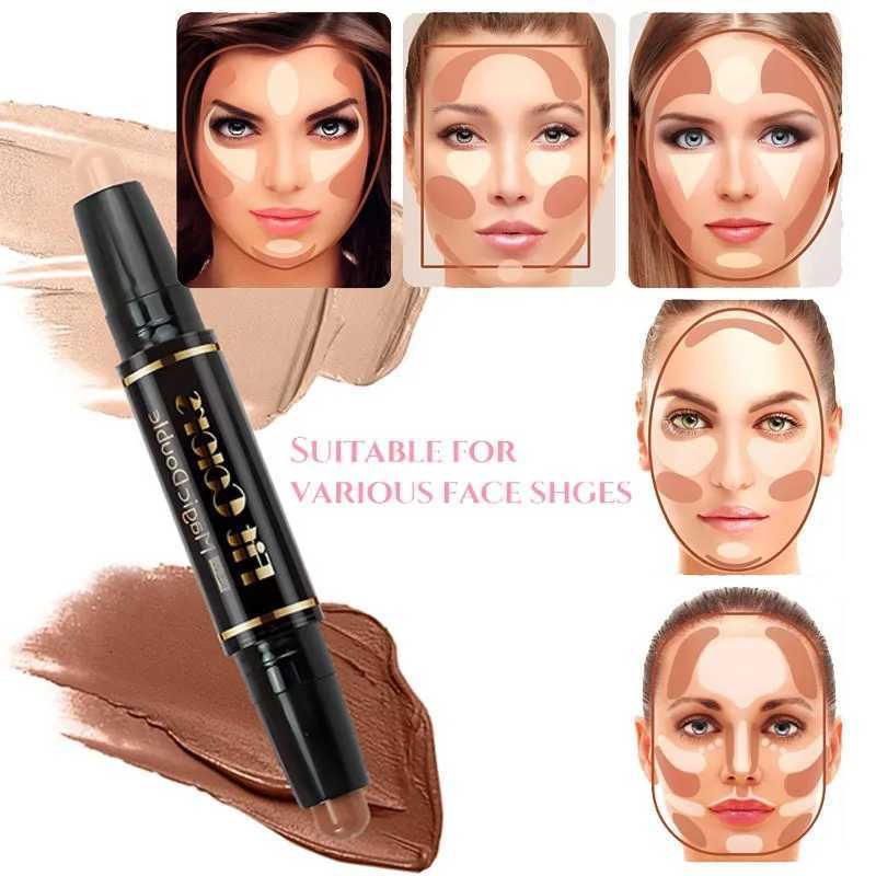 Dual-end Highlighter Concealer Stick Contour Shadow Smear Pen Brighten Face Body Nose Shadow Multi-functional Contouring Sticks W250722