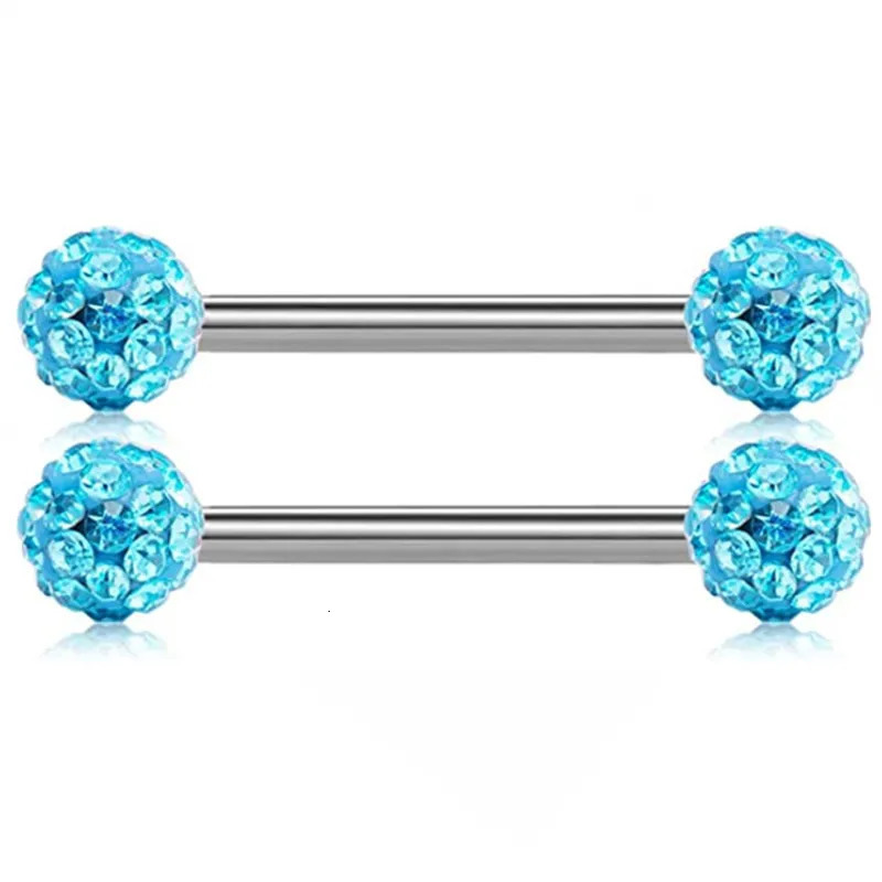 1Pair Stainless Steel Crystal Nipple Piercing Barbell Lot 14Gcharming Opal Nipple Piercing Jewelry Bulk Sexy Nipple Piercing Set 250722
