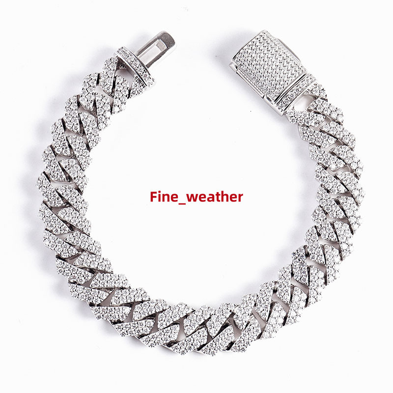 8MM Full Moissanite Cuban Chain Bracelet for Men Women Certified 100% 925 Sterling Silver Hip Hop Cuban Link Male Jewelry Gift