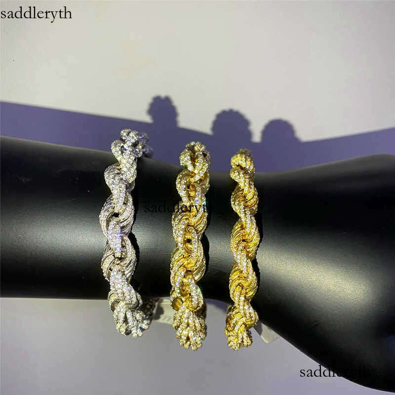 Vvs1 7mm 9mm 11mm Rope Bracelet Sier 5mm Necklace Iced Moissanite Dia Clasp Sterling Cuban Chain Hip Hop Out Scees