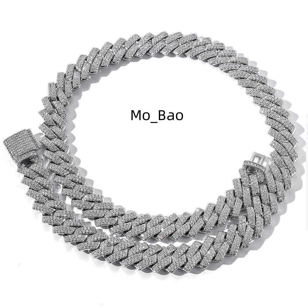 Bling 14k Gold Plated Iced Out Diamond Hip Hop Jewelry VVS Moissanite Necklace Women Cuban Necklace Men Cuban Link Chain