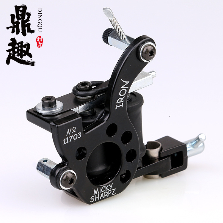 Tattoo Machine s Wire Cutting 10 Wrap Coils Tattoo Machine For Liner And Shader Black Color Iron Tattoo Supplies 230711