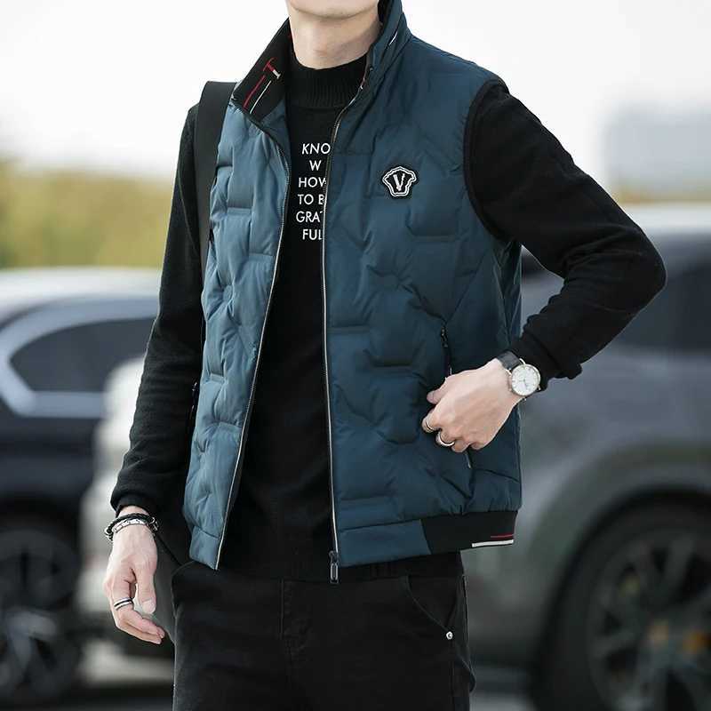 Mens Warm Down Vest Vertical Collar Warm Windproof Fashion Simple Design Loose Version Comfortable Fabric Skin-friendly Coats W250722