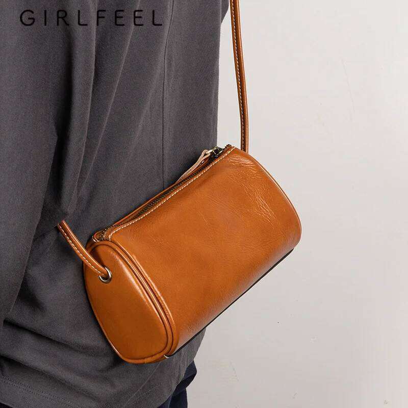 Genuine Leather Women Spring Summer Crossbody High Grade Textured Niche Pillow Mini Bag Shoulder Bags 5.