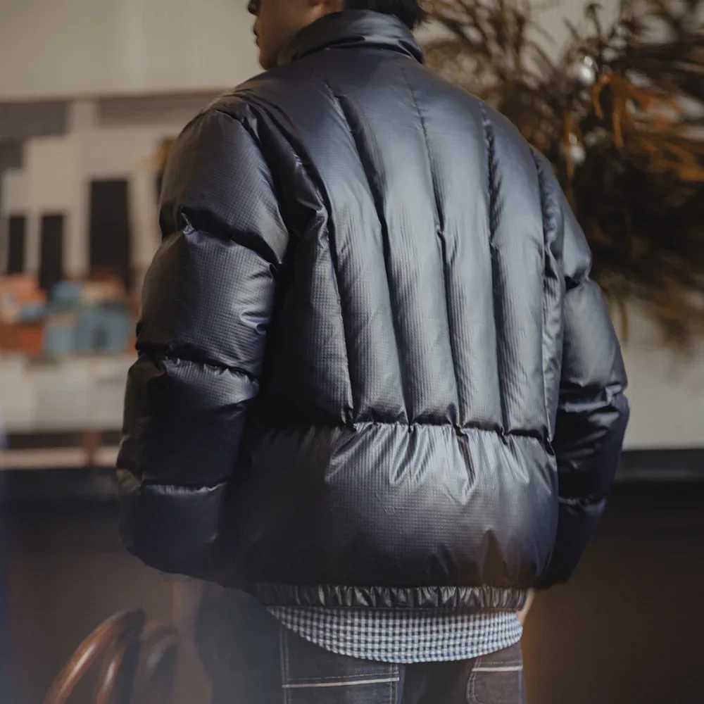 90% White Duck Down Jacket with Stand-up Collar and Zipper Puffy Jacket for Men Versatile Outerwear for Fall and Winter W250722