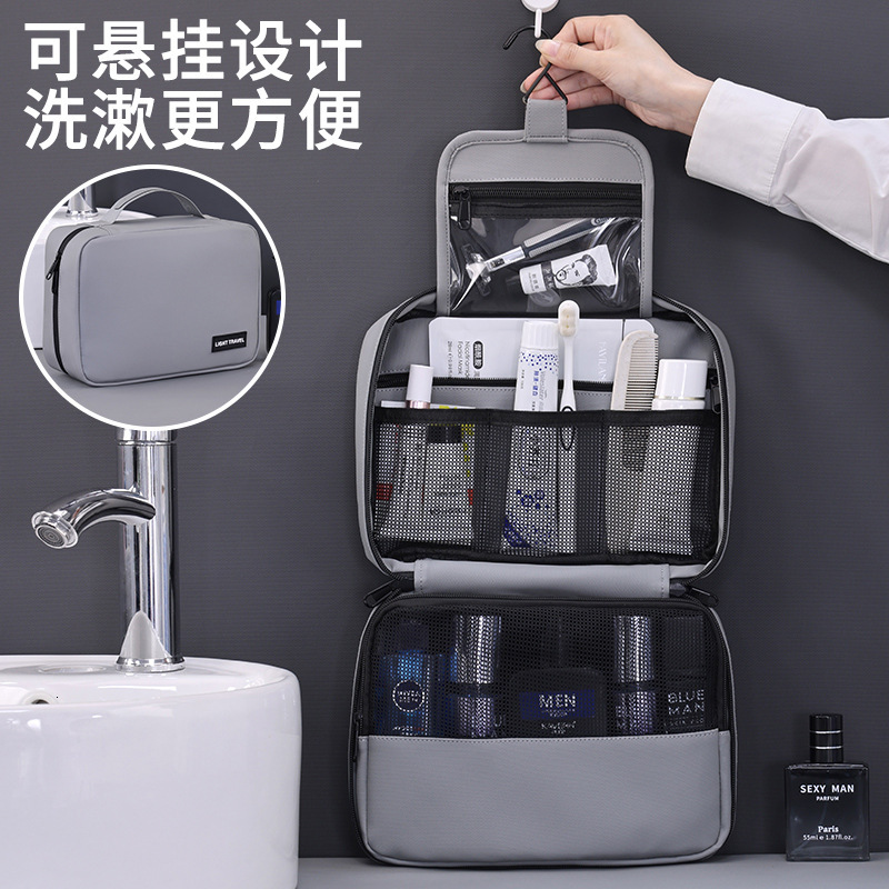 2025 designer travel toiletry bag, portable dry and wet separation, waterproof storage bag for business travel, makeup bag, large capacity