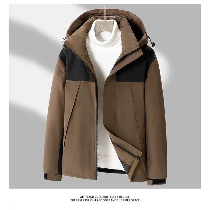 Mens Down JacketAutumn Winter White Duck Down Filled Warm Korean Style Casual Down JacketFashion Jacket Coat W250722
